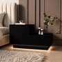 Hanah Home Kayra Mesita de noche con LED - Negro